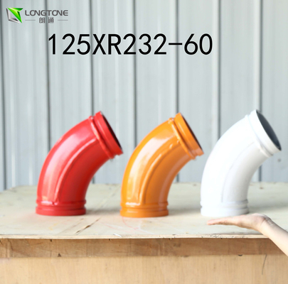 El tubo concreto de DN125 DN150 codea los reductores carga color amarillo blanco rojo